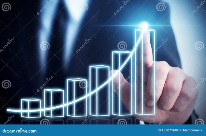 Revenue arrow businessman financial pointing